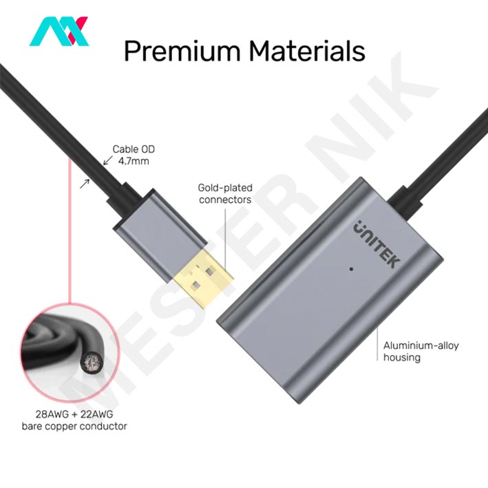 تصویر محصول کابل افزایش طول USB 3 یونیتک مدل Y-271